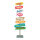 Signpost out of wood, with 8 directional arrows     Size: 150cm, signpost size: 30-50cm, wooden foot: 30x30cm    Color: multicoloured
