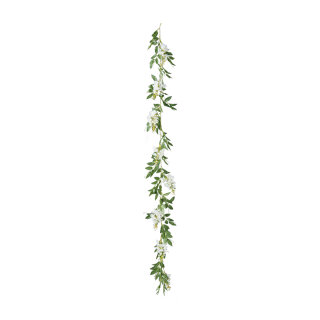 Wisteria garland out of plastic/artificial silk     Size: 180cm    Color: white/green