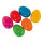Ostereier 6 Ostereier, im Beutel, aus Styropor, Farben: grün, gelb, blau, rot, orange, lila     Groesse: 6cm    Farbe: bunt