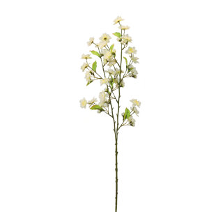 Cherry blossom twig out of artificial silk/plastic     Size: 85x20cm    Color: green/white