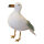 Seagull out of foam/artificial silk/ feathers, standing     Size: 22x8x18cm    Color: white/grey
