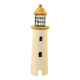 Light house out of wood/metal     Size: 30cm, Ø 8cm    Color: white/natural-coloured