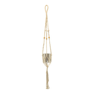 Hanging basket macrame out of cotton     Size: 100cm, Pots: max. Ø20cm    Color: natural-coloured