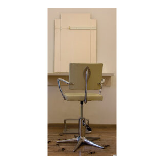 Motivdruck "Friseursalon", Stoff, Größe: 180x90cm Farbe: beige   #