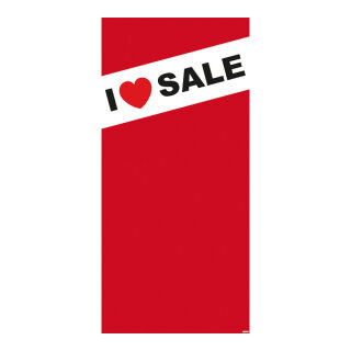 Motivdruck "I love SALE", Papier, Größe: 180x90cm Farbe: rot/schwarz   #