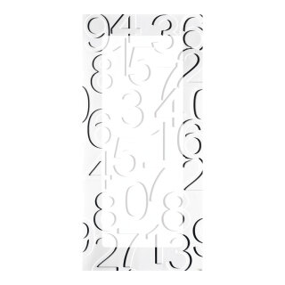 Motivdruck "Zahlensalat", Papier, Größe: 180x90cm Farbe: weiß/grau   #