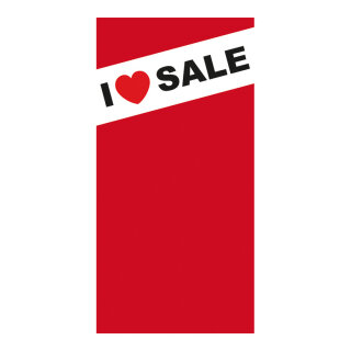 Banner "I love SALE"  - Material: made of paper - Color: red/white - Size: 180x90cm