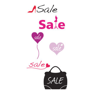 Motivdruck "Ladies Sale" aus Stoff   Info: SCHWER ENTFLAMMBAR