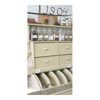 Banner "Corner shop" paper - Material:  - Color: beige - Size: 180x90cm