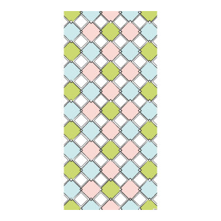 Banner "Tilework" fabric - Material:  - Color: white/multicoloured - Size: 180x90cm