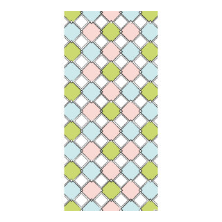 Motivdruck"Fliesen", Stoff, Größe: 180x90cm Farbe: weiss/bunt   #
