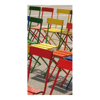 Banner "Colourful chairs" paper - Material:  - Color: multicoloured - Size: 180x90cm