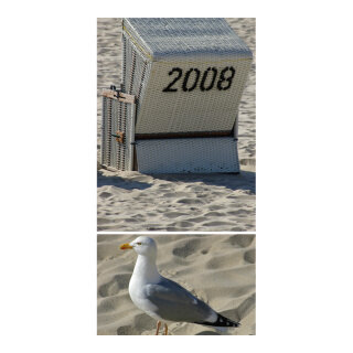 Motivdruck "Am Strand" aus Stoff   Info: SCHWER ENTFLAMMBAR