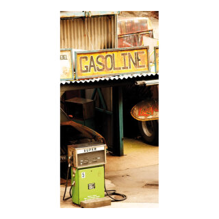 Banner "filling station in the USA" paper - Material:  - Color: multicoloured - Size: 180x90cm