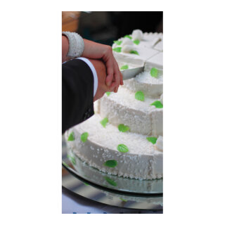 Banner "Wedding cake" paper - Material:  - Color: white/multicoloured - Size: 180x90cm