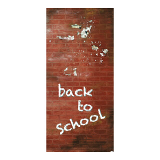 Banner "Back to school" paper - Material:  - Color: red/white - Size: 180x90cm