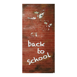 Motivdruck "Back to school", Papier, Größe: 180x90cm Farbe: rot/weiß   #