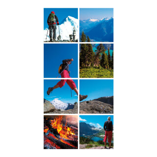 Banner "Hiking" paper - Material:  - Color: blue/colorful - Size: 180x90cm