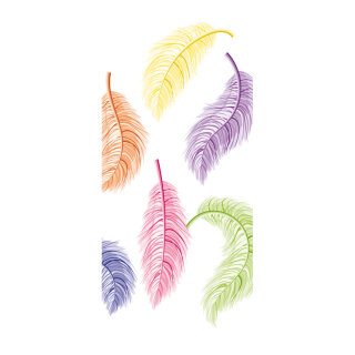 Banner "Feather" fabric - Material:  - Color: multicoloured - Size: 180x90cm