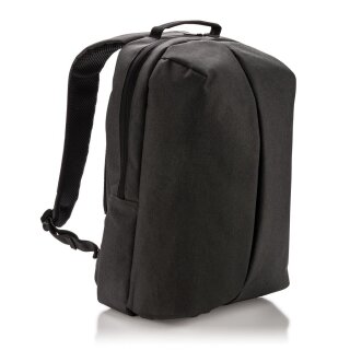 Büro- und Sportrucksack Farbe: schwarz mit Logodruck auf der Vorderseite "Senbazuru"