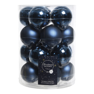 Set of 20 Christmas balls 10x shiny 10x matt - Material:  - Color: dark blue - Size: Ø 6cm