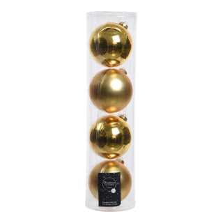 Set of 4 Christmas balls 2x shiny & 2x matt - Material:  - Color: light gold - Size: Ø 10cm