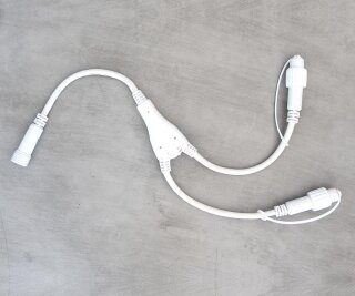 LED splitter wire 2 ports - Material: rubber splitter cable for fairy lights - Color: white - Size: 50cm