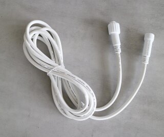 LED Verlängerungskabel Verlängerunskabel aus Gummi für Lichterketten, IP44, für Innen- & Außenbereich, ohne Stecker     Groesse: 300cm    Farbe: weiß