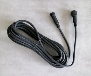 LED Verlängerungskabel Verlängerunskabel aus Gummi für Lichterketten, IP44, für Innen- & Außenbereich, ohne Stecker     Groesse: 600cm    Farbe: schwarz