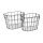 Metal baskets set of 2 - Material: oval - Color: black/grey - Size: 33x23x23cm + 36x26x245cm