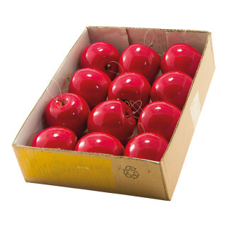 Äpfel 12 Stk./Blister, aus Kunststoff     Groesse: 8cm    Farbe: rot