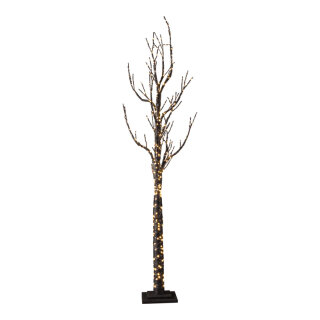 Baum mit 500 LEDs, aus Hartpappe, IP44 Stecker     Groesse: 180cm, Holzfuß: 22x22x3cm    Farbe: braun/weiß