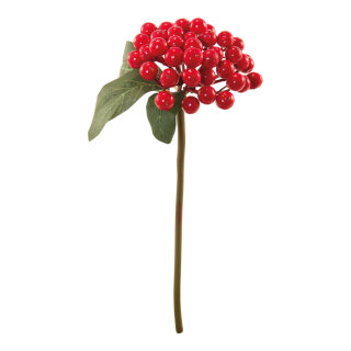 Berry twig  - Material: out of plastic - Color: red/green - Size: 27cm X Stiel: 23cm