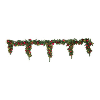 Noble fir frieze 60 balls - Material: out of plastic - Color: green/red/warm white - Size: 270cm X Ø 25cm Zapfenlänge: 50/60/70/60/50cm