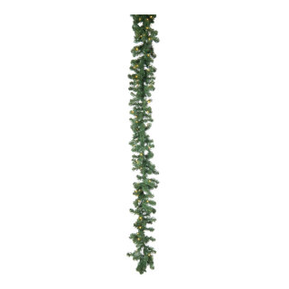 Edeltannengirlande      Groesse: 240 Tips, 120 LEDs, aus Kunststoff, koppelbar, für Außen (IP44 Trafo), 270x35cm    Farbe: grün/warm weiß