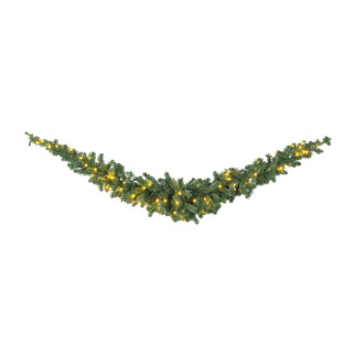 Edeltannenswag      Groesse: 260 Tips, 120 LEDs, aus Kunststoff, koppelbar, für Außen (IP44 Trafo), 270x50cm    Farbe: grün/warm weiß