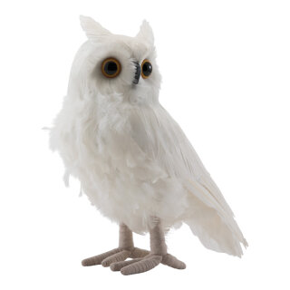 Owl  - Material: out of styrofoam/feathers - Color: white - Size: 20x14x29cm