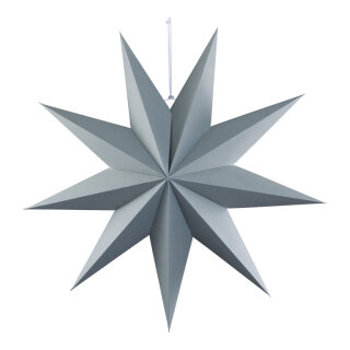 Folding star 9-pointed - Material: out of cardboard - Color: grey - Size: Ø 60cm