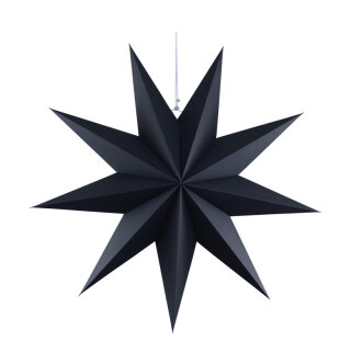Folding star 9-pointed - Material: out of cardboard - Color: black - Size: Ø 60cm