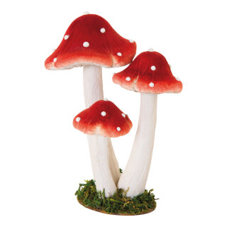 Fliegenpilz-Gruppe 3-fach, aus Styropor     Groesse: 18x12x25cm    Farbe: rot/weiß
