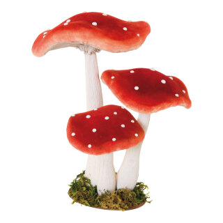 Fliegenpilz-Gruppe 3-fach, aus Styropor     Groesse: 27x24x32cm    Farbe: rot/weiß