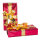 Geschenkpäckchen aus Styropor, mit Folienschleife     Groesse:25x12x5cm    Farbe:rot/gold