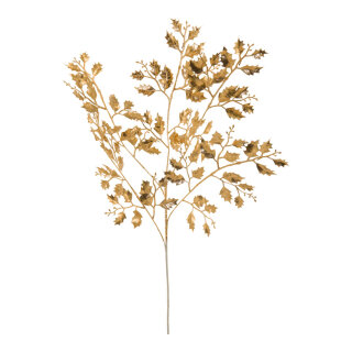Ilex leaf twig  - Material: out of plastic - Color: gold - Size: 75cm