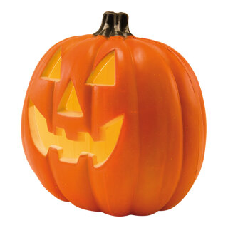 Pumpkin with face  - Material: out of plastic - Color: orange - Size: 30x30cm