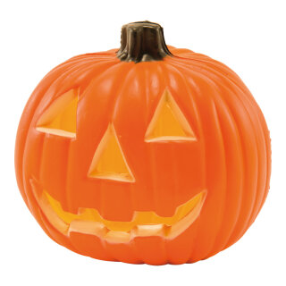 Pumpkin with face  - Material: out of plastic - Color: orange - Size: 30x30cm