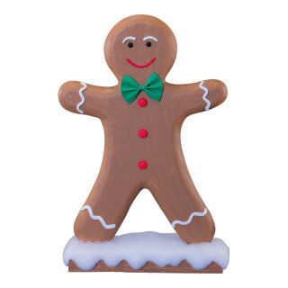 Lebkuchenfigur »Junge« aus Styropor/Wolle, selbststehend     Groesse: 50x30x9cm    Farbe: braun/weiß