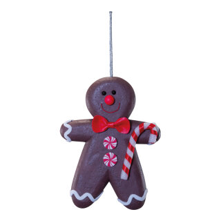 Lebkuchenfigur »Junge« aus Styropor, mit Zuckerstange, mit Hänger     Groesse: 20x15x2,8cm    Farbe: dunkelbraun/weiß