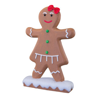 Lebkuchenfigur »Mädchen« aus Styropor/Wolle, selbststehend     Groesse: 51x30x9cm    Farbe: braun/weiß
