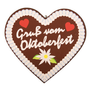 Gingerbread heart Gruß vom Oktoberfest"   - Material: out of styrofoam - Color: brown/multicoloured - Size: 33x30x4cm