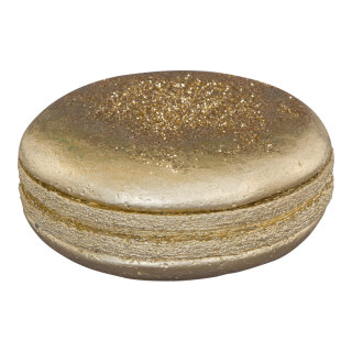 Macaron aus Styropor     Groesse: 20x9cm    Farbe: gold
